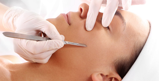 Dermaplaning facial treatment