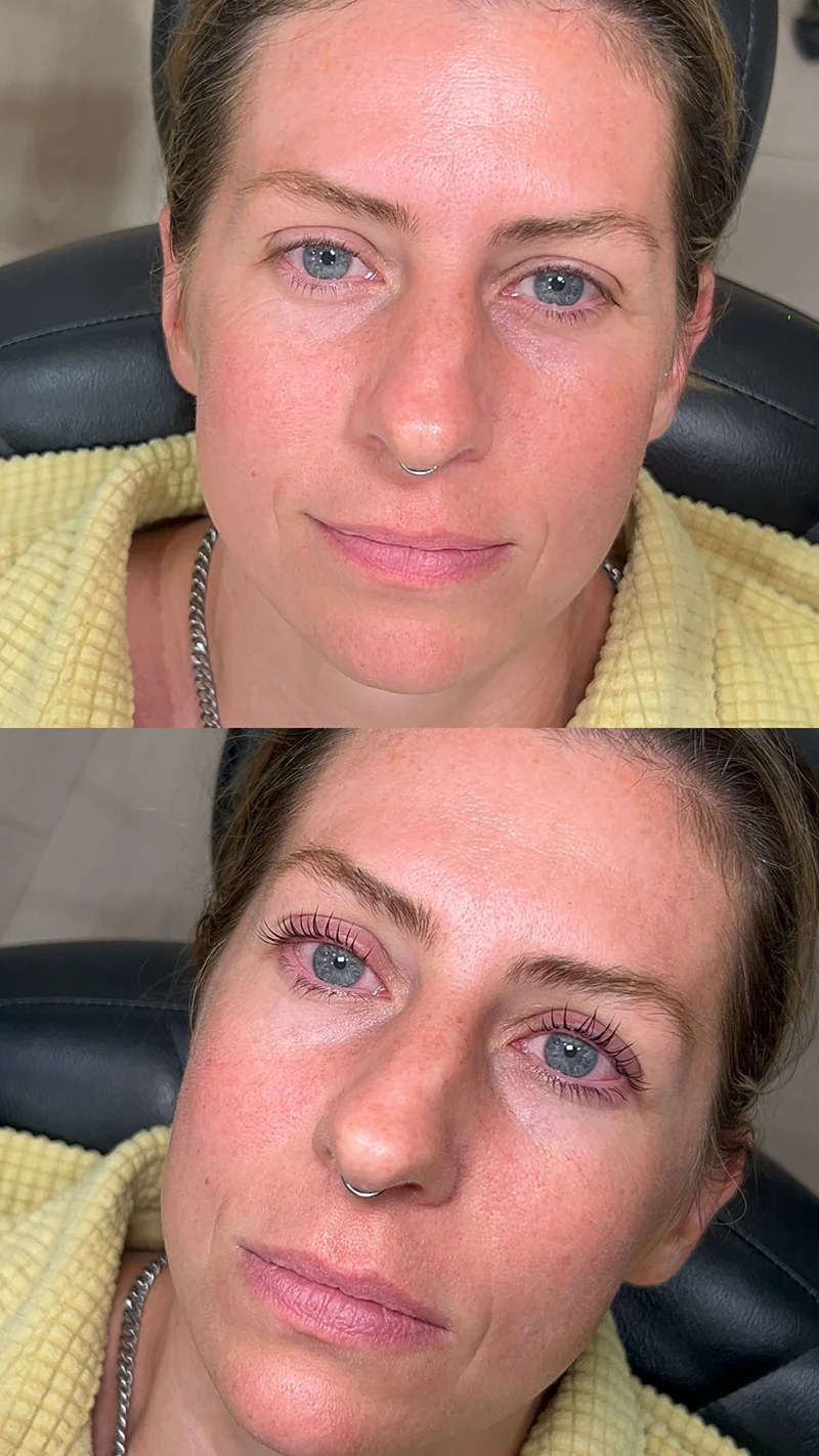 Korean Lash Lift before and after