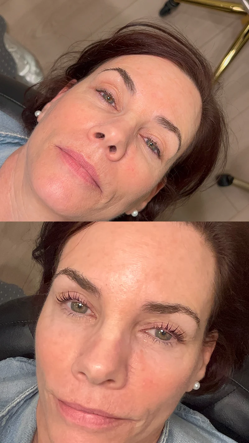 Korean Lash Lift before and after